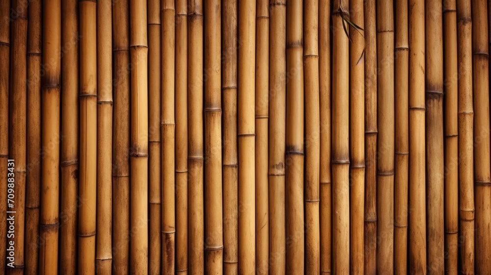 Fototapeta premium bamboo fence for garden decoration. Neural network AI generated art