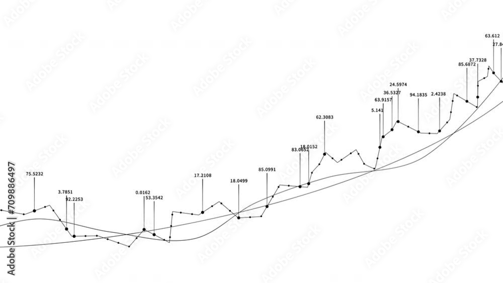 Abstract stock line grow up numbers HUD. White background.User Interface data display.Stock market business. Abstract stock line grow up numbers HUD. White background.User Interface data display.Stock market business.
