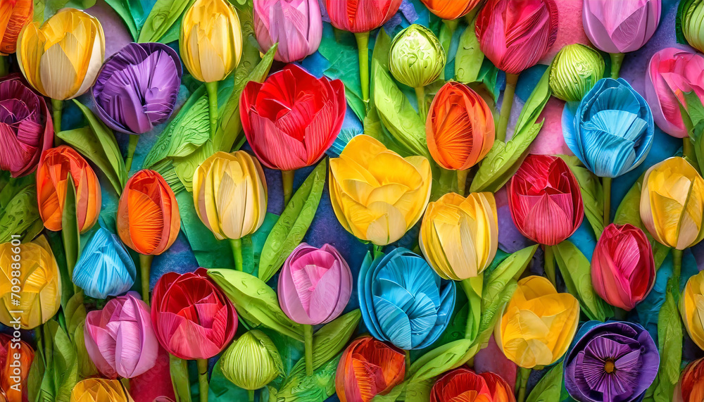 Darling tulip pattern painting in yellow and red and tulips Darling tulip pattern painting in yellow and red and tulips