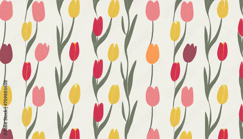 Darling tulip pattern red pink yellow flower in the garden Darling tulip pattern red pink yellow flower in the garden