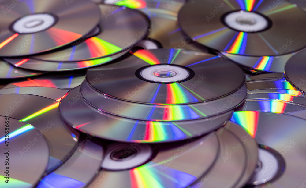 DVD ou CD avec irisation de la lumière DVD ou CD avec irisation de la lumière