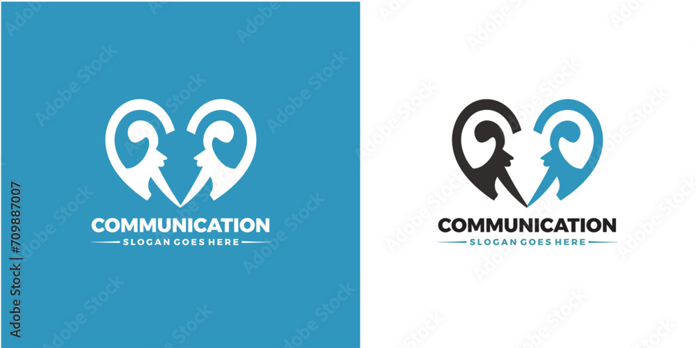 communication logo template design - obrazy, fototapety, plakaty 