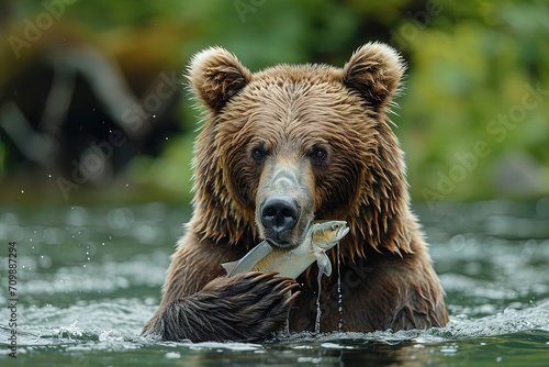 Brown Bear Eating Fish © Ariestia