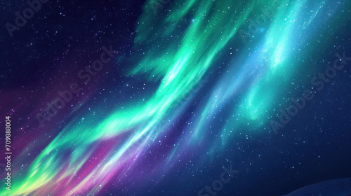 background with stars and colourful Northern lights 