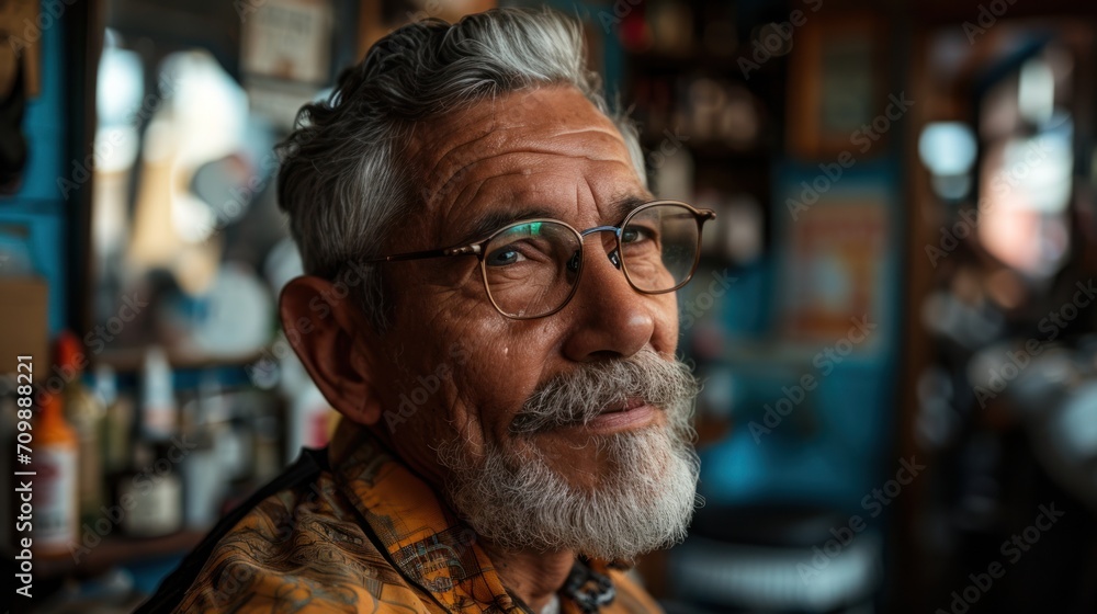 Portrait of proud barbershop owner in his shop