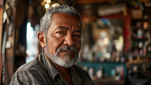 Portrait of proud barbershop owner in his shop