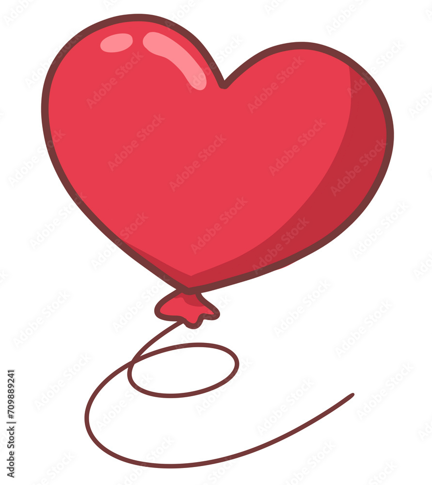 heart shaped balloon alphabet E