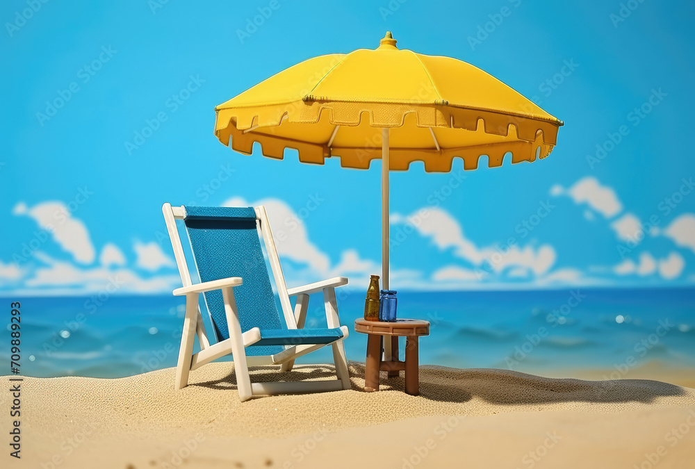 Chairs Under Umbrella on Beach, Relaxing Spot for Couples to Lounge