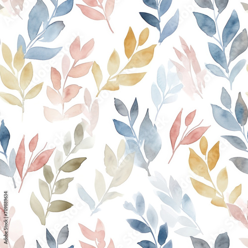 Watercolour floral pattern  soft airy colours  spring time pattern