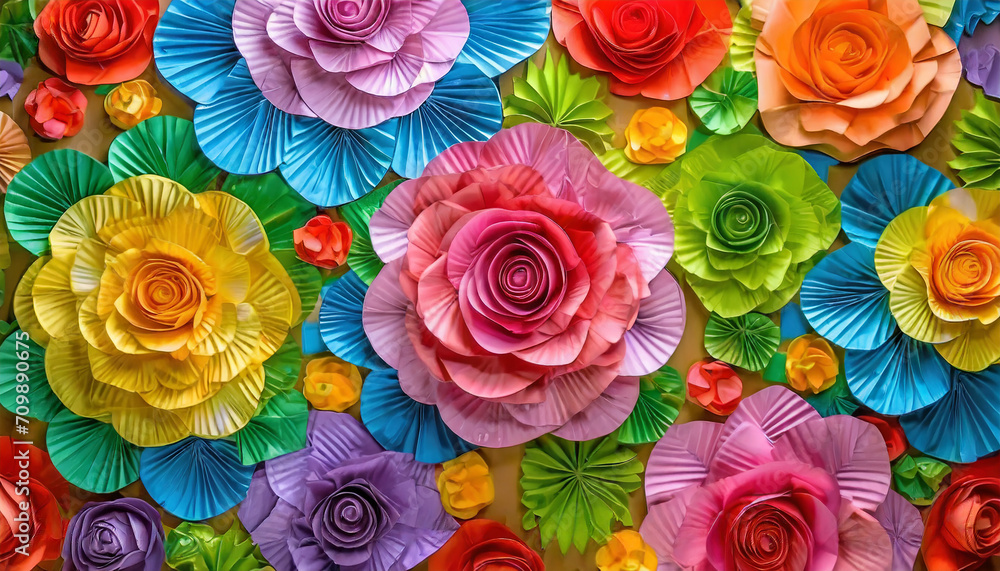 floral pattern, top view_ pink roses and rose petals_ vintage