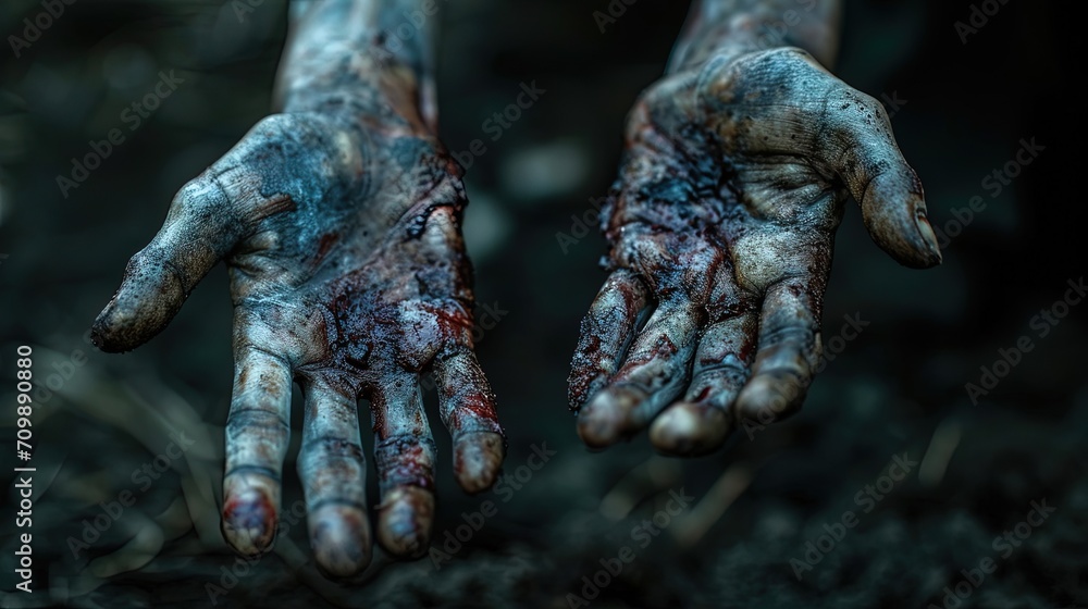 Zombie Open Hands Close up Zombie Open Hands Close up