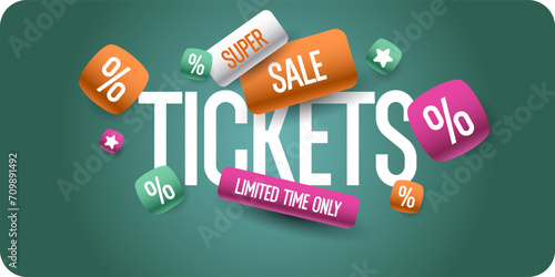 Poster sale of tickets. Modern vector graphics