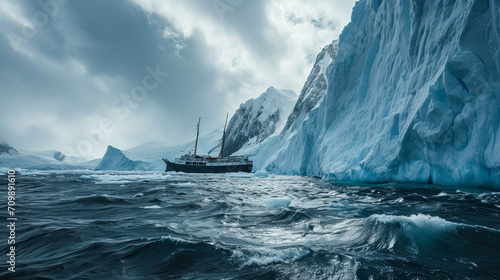 Exploring Antarctica, iceberg in polar regions.