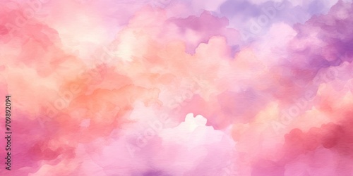 Purple magenta pink peach coral orange yellow beige white abstract watercolor. Art background. Light pastel pale soft. Design. Template. Mother's day, valentine, birthday.Romantic sky, colorful clouds