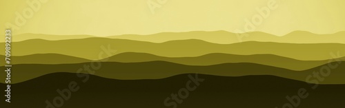 cute yellow wide angle of mountains ridges in mist computer graphic background illustration