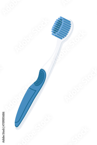Toothbrush with plastic handle vector illustration isolated on white background