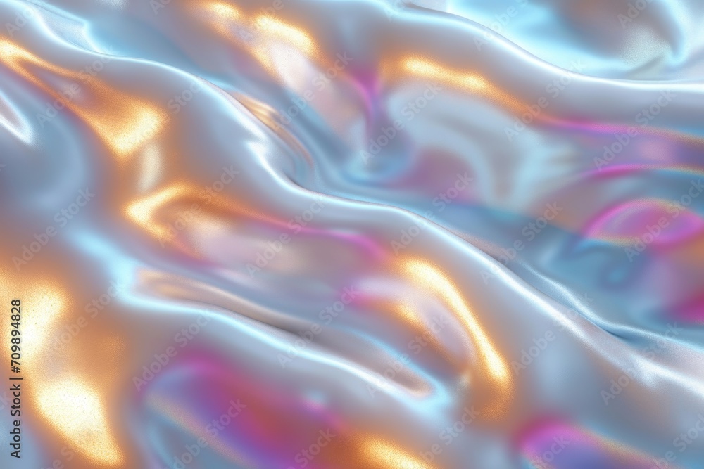 Obraz premium Metallic abstract wavy liquid background layout design tech innovation