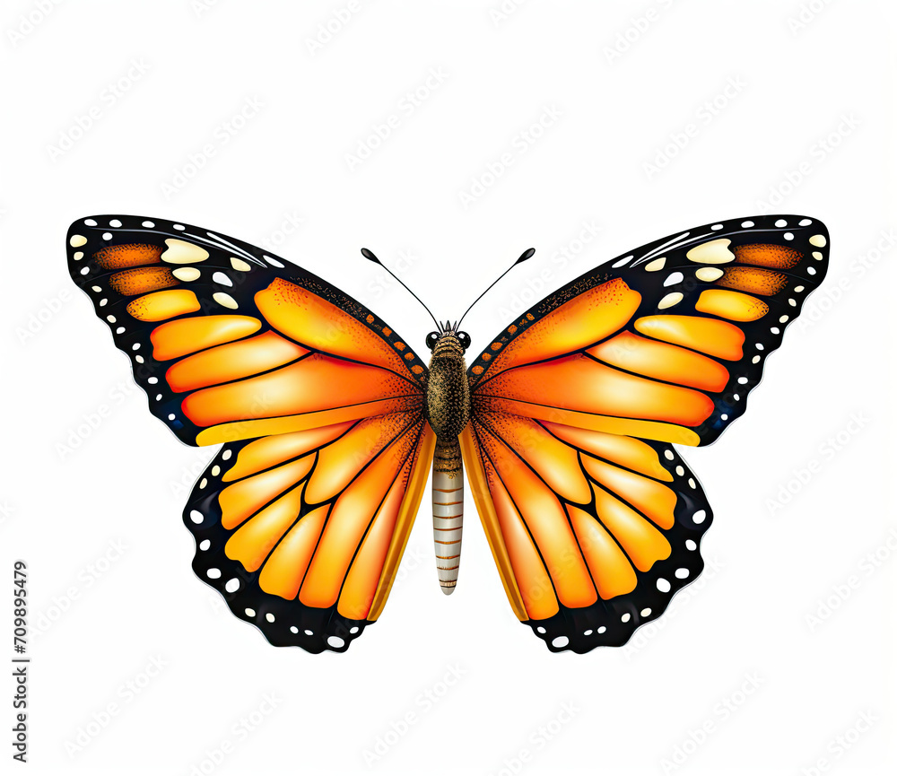 Fototapeta premium Large Orange Butterfly With Black Spots on Wings