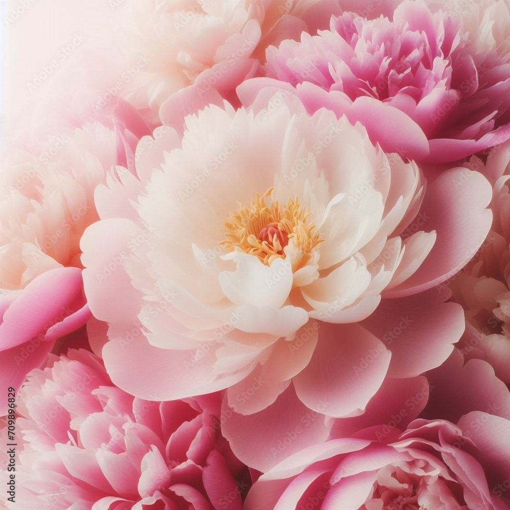 Obraz premium Natural background of close up peony flower pink color.