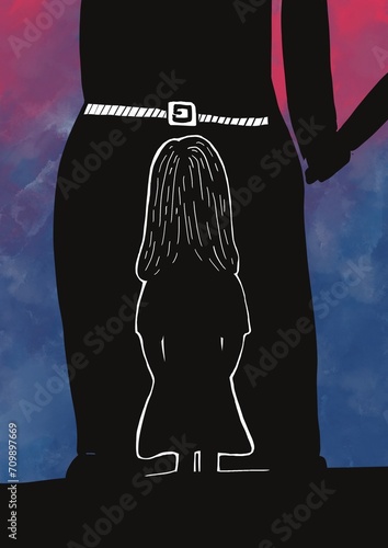 brave Girl Facing Childhood Bullying or abuse