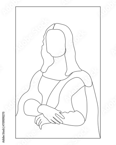 Mona Lisa illustration flat icon style vector