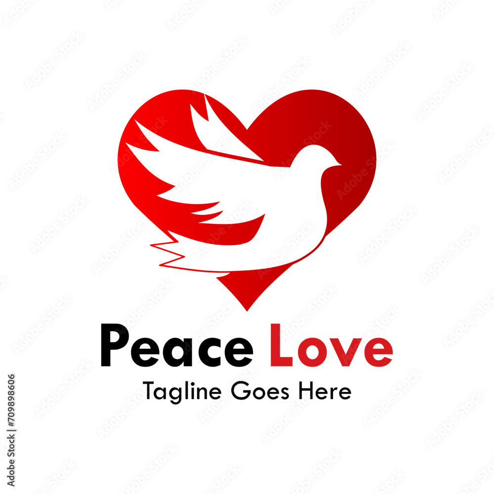 Fototapeta premium Peace love design logo template illustration