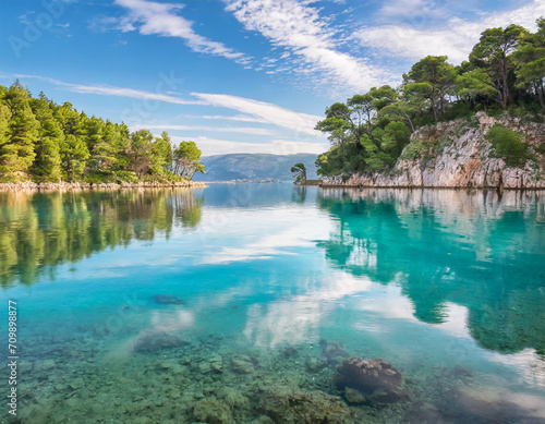 nature scenery; calm view; crystal clear water; reflection of trees