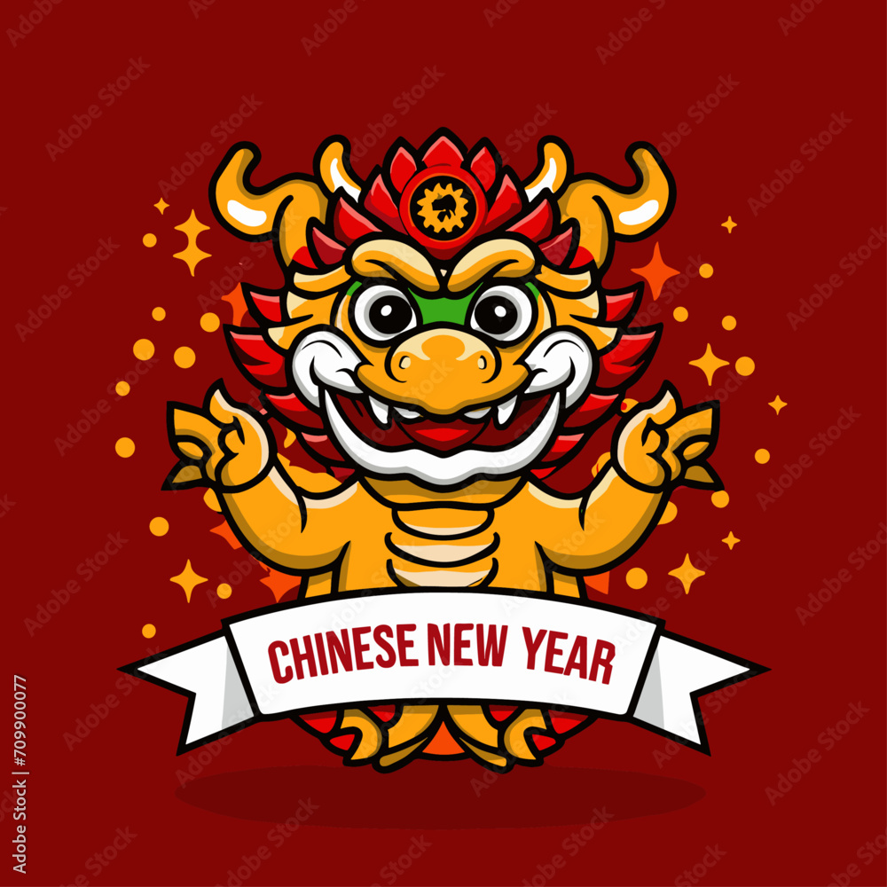 chinese new year  dragon  illustration , chinese new year  dragon vector illustration 