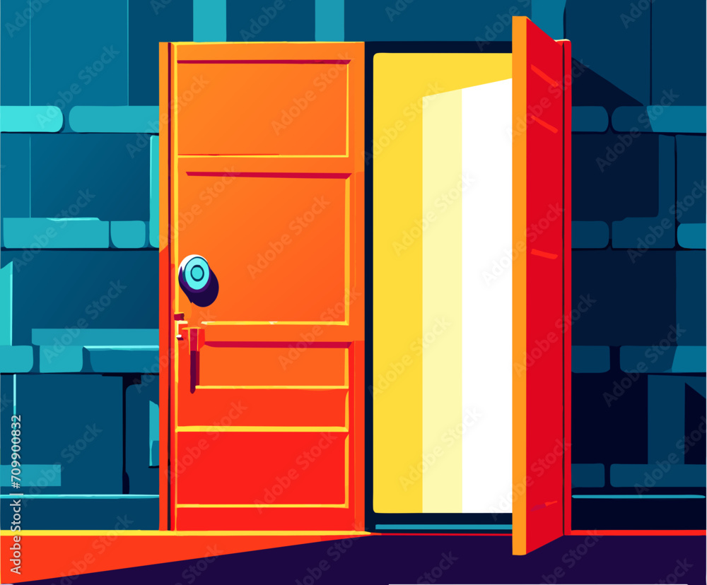 A key unlocking doors of opportunity. vektor icon illustation A key unlocking doors of opportunity. vektor icon illustation
