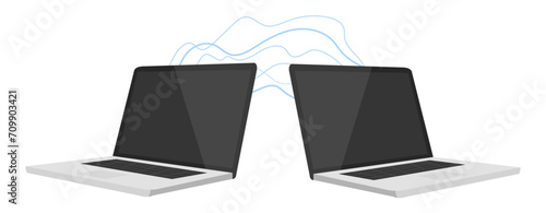 Internet network, connected computers, vector illustration