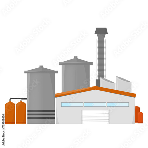 Industrial Factory building, vector illustration