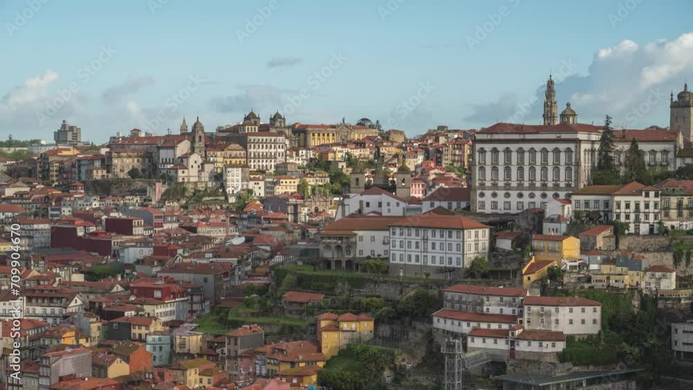 Porto Portugal time lapse, city skyline timelapse at Porto Ribeira old town Porto Portugal time lapse, city skyline timelapse at Porto Ribeira old town