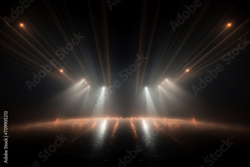 Stage Lights and background. Volumetric Stage Lights.
