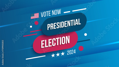USA Presidential Elections Banner. 2024 US President Election Event. Vote Day. Vector illustration.