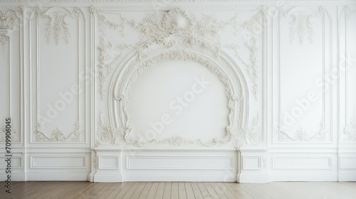 modern wall white background illustration interior home, decor gallery, exhibition blank modern wall white background