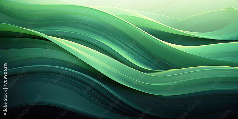 Obraz premium Abstract organic green lines as wallpaper background illustration.