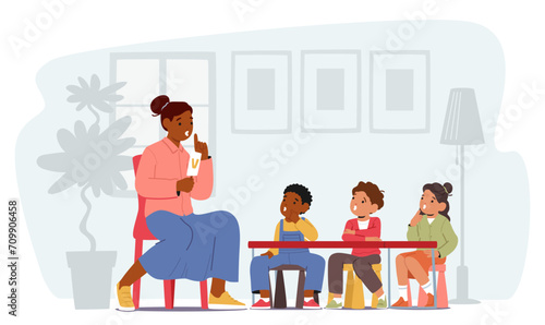Speech Therapist Engages Preschoolers, Making Alphabet Fun. Using Play, Songs, And Visuals, Foster Language Skills