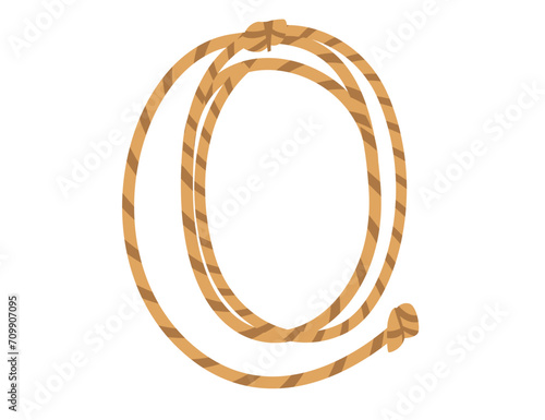 Cowboy whip vector illustration isolated on white background