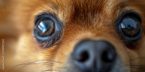 close up of a black dog 