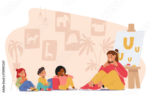 Speech Therapist Engages Preschoolers In Fun Alphabet Activities, Fostering Language Development Through Play