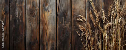 Rustic wooden background with a Lammas theme and many wooden slats