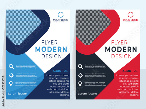 Corporate Business Flyer poster pamphlet brochure cover design layout background, two DIFFRENT colors scheme, vector template in A4 size - Vector 123