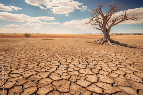 Cracked dried earth. Drought due to global warming. Climate change and an increase in the number of weather disasters in the world.