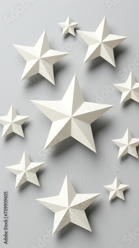 White star shapes  on a light gray background created with Generative Ai