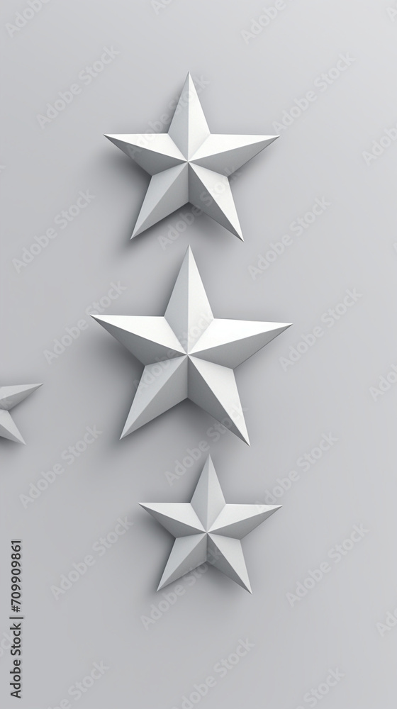 White star shapes, on a light gray background created with Generative Ai White star shapes, on a light gray background created with Generative Ai