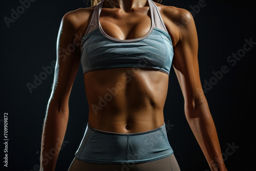 woman in gym cloth, Gym girl banner, healthy and fit lifestyle concept 