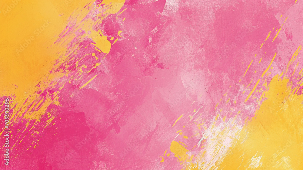 Pink and yellow grunge abstract banner background