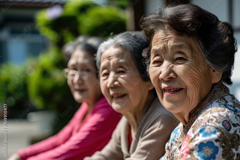 A group of elderly men and women enjoying sports and healthy activities at home with their families A group of elderly men and women enjoying sports and healthy activities at home with their families