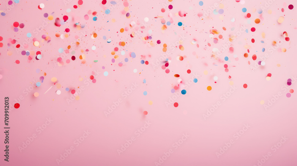 colourful confetti background, glitter parts, festive banner 