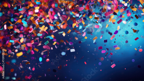 colourful confetti background, glitter parts, festive banner 
